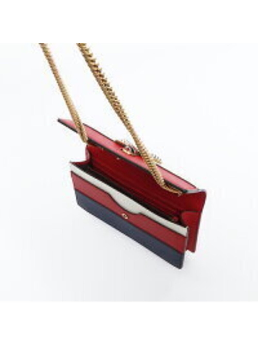Gucci Queen Margaret White Red Navy Bee-Embellished Chain Crossbody - Picture 11 of 16
